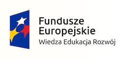Logo programu: Fundusze Europejskie, Wiedza, Edukacja, Rozwój