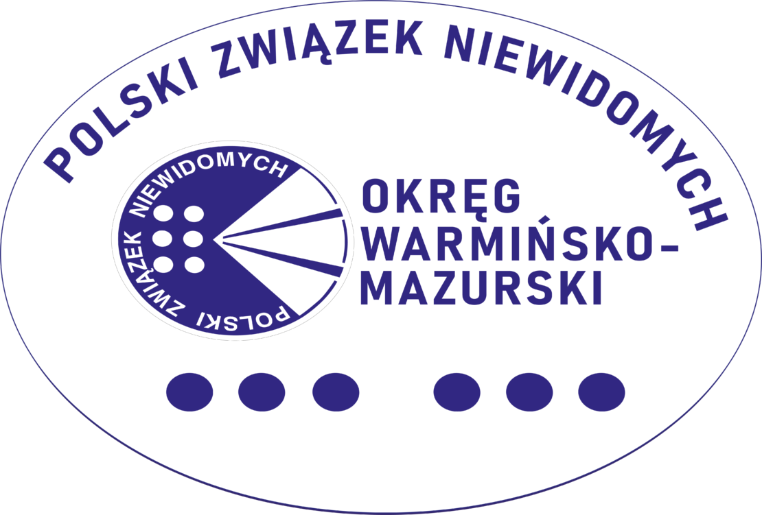 Logo Polskirgo Związku Niewidomych Okręg warmińsko-Maurski
