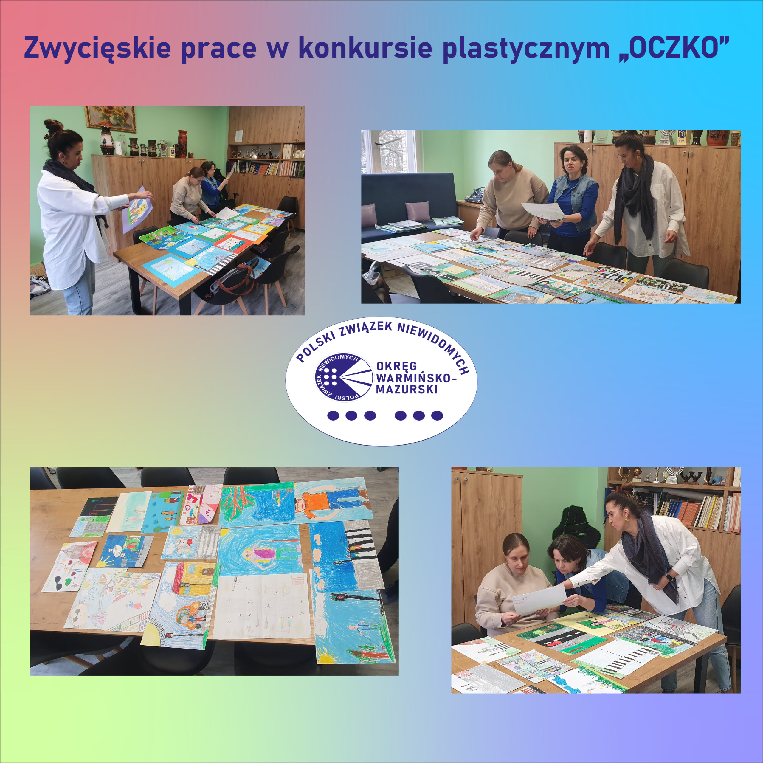 Grafika na której są 4 zdjęcia z obrad komisji konkursowej. Zdjęcia opisane pod artykułem