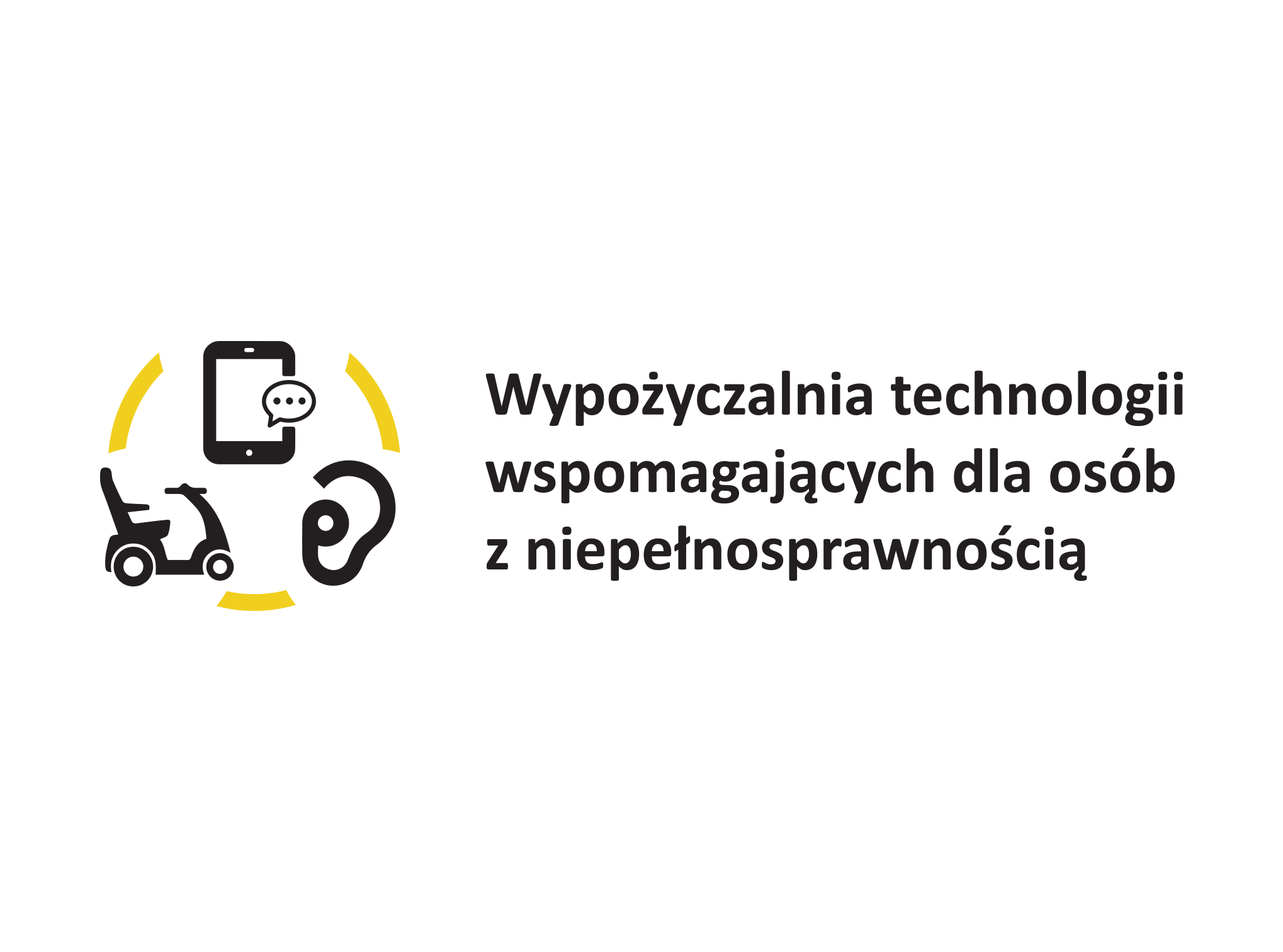 Grafika z tekstem Wypożyczalnia technologii dla osób z niepełnosprawnościami